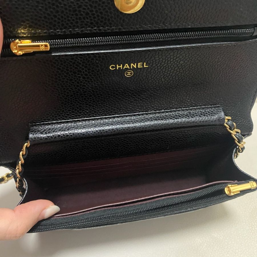 woc 經典款 Chanel 金 荔枝款-8