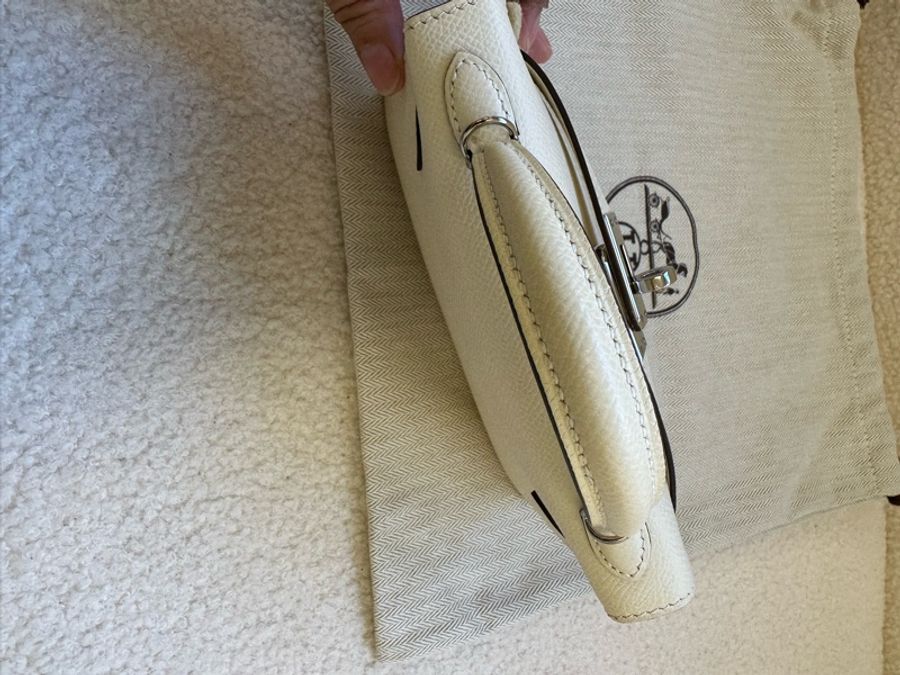 愛馬仕 hermes minikelly二代奶昔白銀扣!Epsom皮,銀扣-1