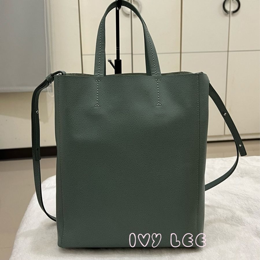 Celine 2-Way Vertical Cabas 托特包 斜背包 直立式 手提 綠色 正品 二手精品-1