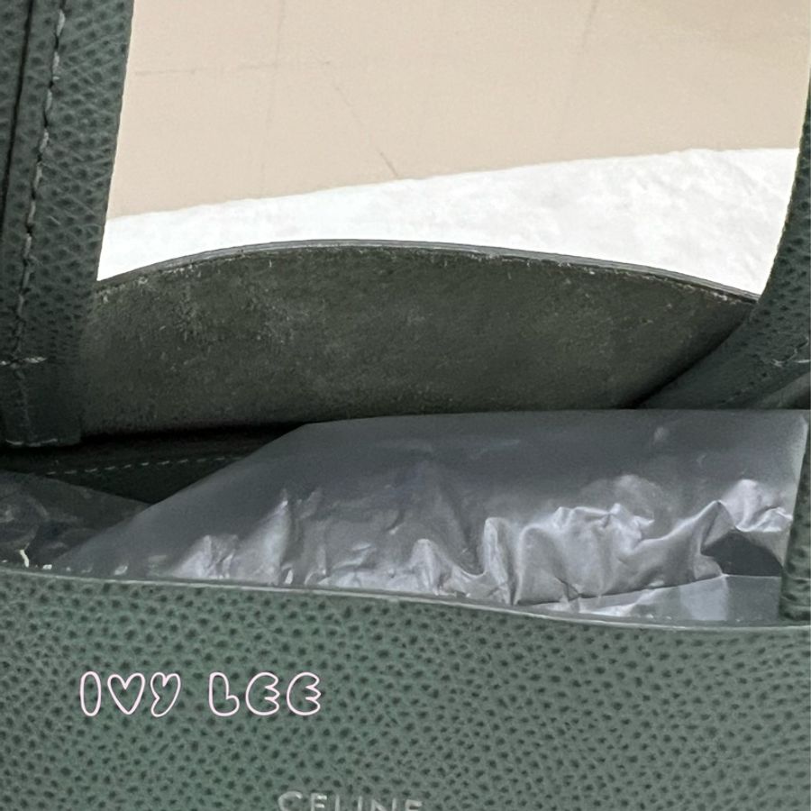 Celine 2-Way Vertical Cabas 托特包 斜背包 直立式 手提 綠色 正品 二手精品-13