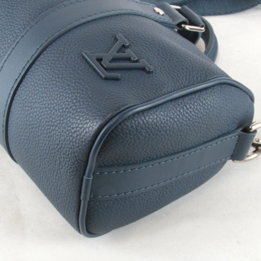 LOUIS VUITTON Aerogram Keepall XS 單肩包(附 IC 晶片)M81003 皮革手提包 藍色 女士-2