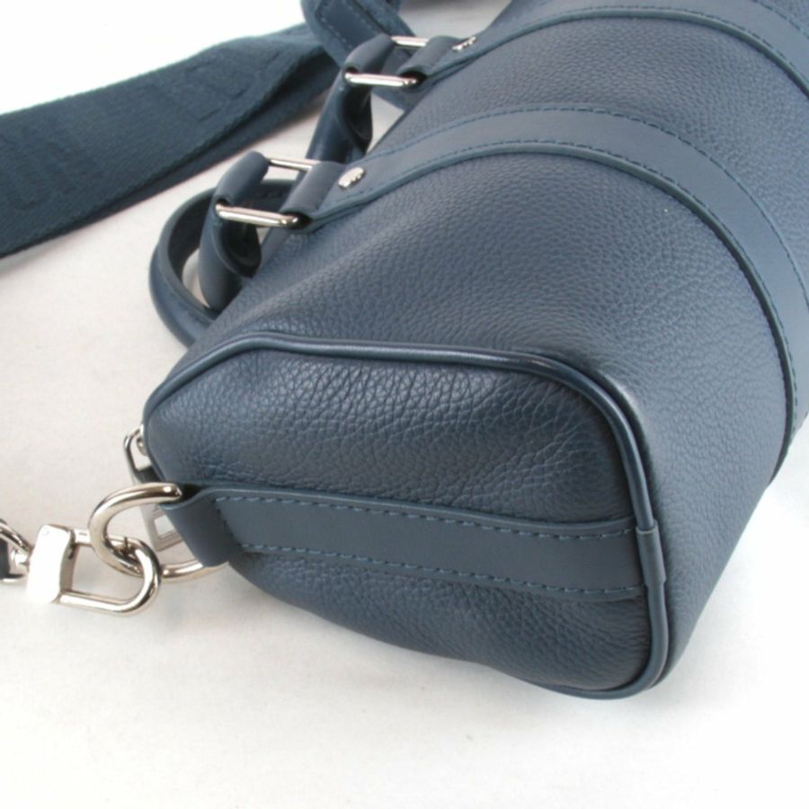 LOUIS VUITTON Aerogram Keepall XS 單肩包(附 IC 晶片)M81003 皮革手提包 藍色 女士-3