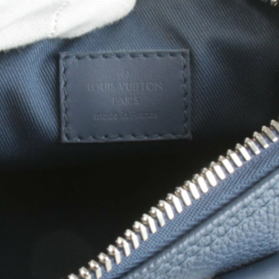 LOUIS VUITTON Aerogram Keepall XS 單肩包(附 IC 晶片)M81003 皮革手提包 藍色 女士-7