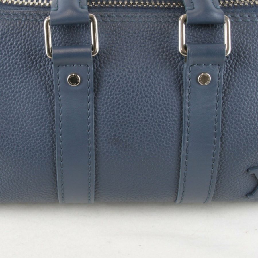 LOUIS VUITTON Aerogram Keepall XS 單肩包(附 IC 晶片)M81003 皮革手提包 藍色 女士-8