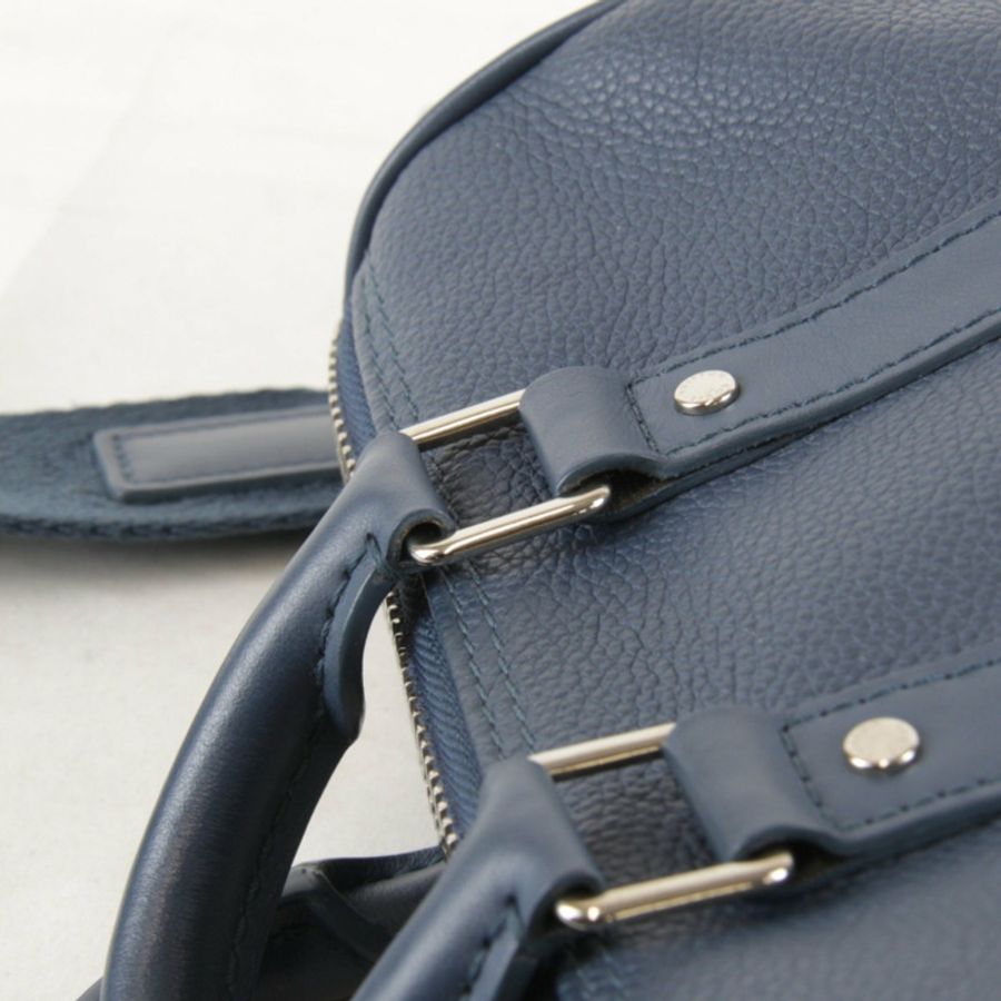 LOUIS VUITTON Aerogram Keepall XS 單肩包(附 IC 晶片)M81003 皮革手提包 藍色 女士-10
