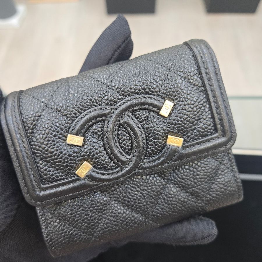 Chanel - 黑金雙C零錢包-0