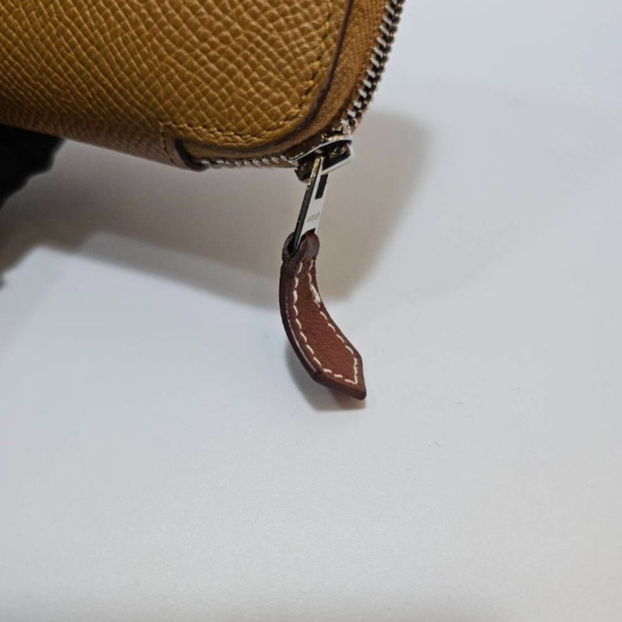 Hermes 芝麻色25Epson皮銀釦12卡ㄇ拉絲巾長夾H084700CKAA-6