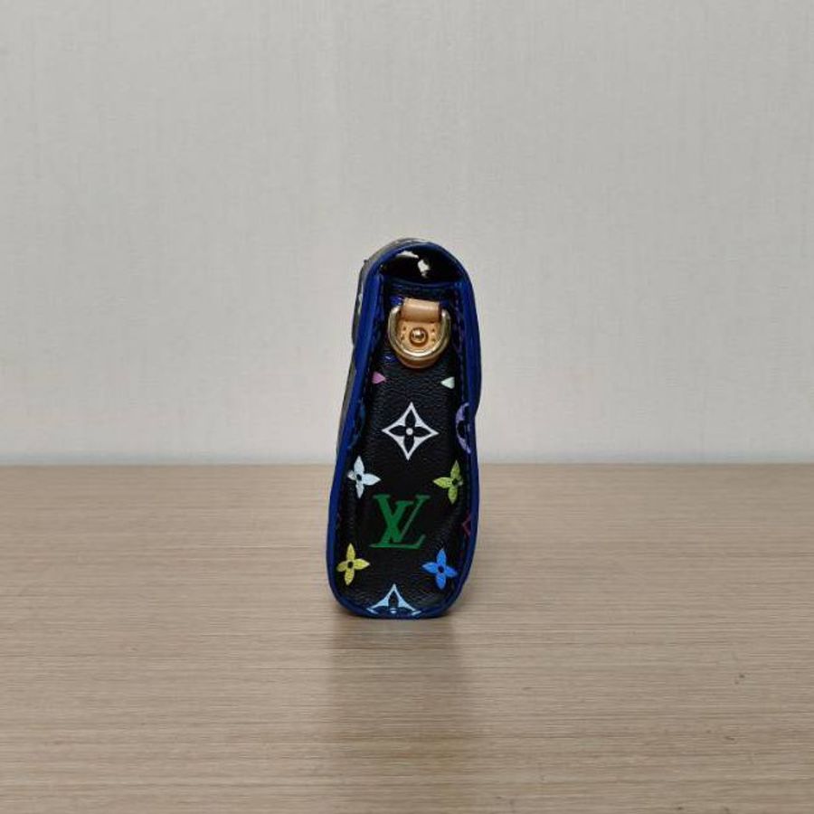LOUIS VUITTON 黑三彩PVC2012中古小方包肩背包-3