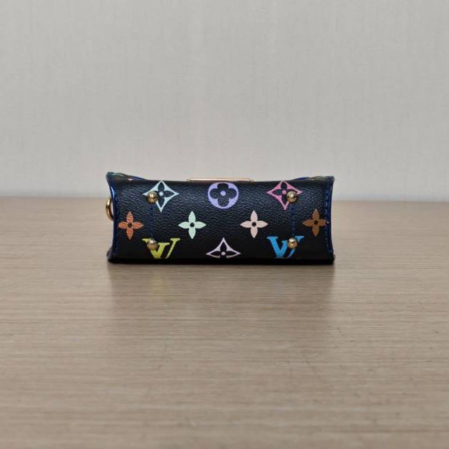 LOUIS VUITTON 黑三彩PVC2012中古小方包肩背包-4