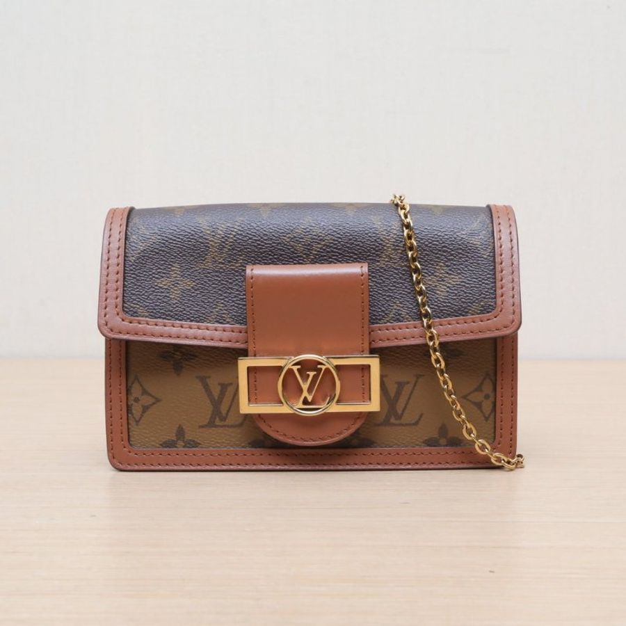 LOUIS VUITTON Dauphine達芙妮WOC拼拼色牛皮/PVC晶片WOC牛皮拼PVC肩背包-1