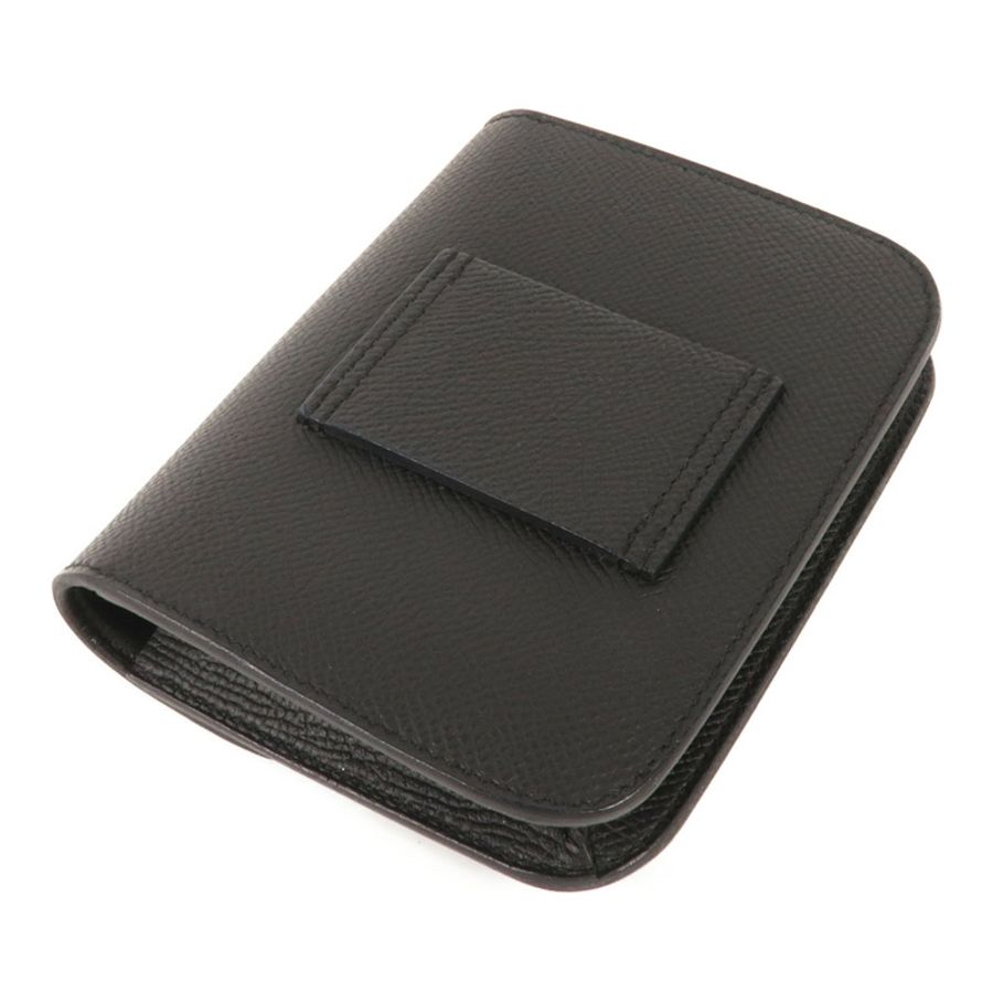 HERMES 【Hermes Fair】Epsom皮革Constance Slim金扣錢包Noir-4