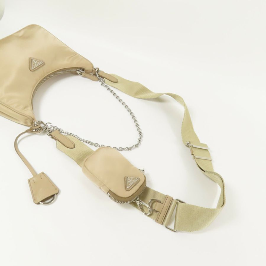 PRADA PRADA 尼龍Re-Edition 2005銀扣手挽肩背兩用袋-5