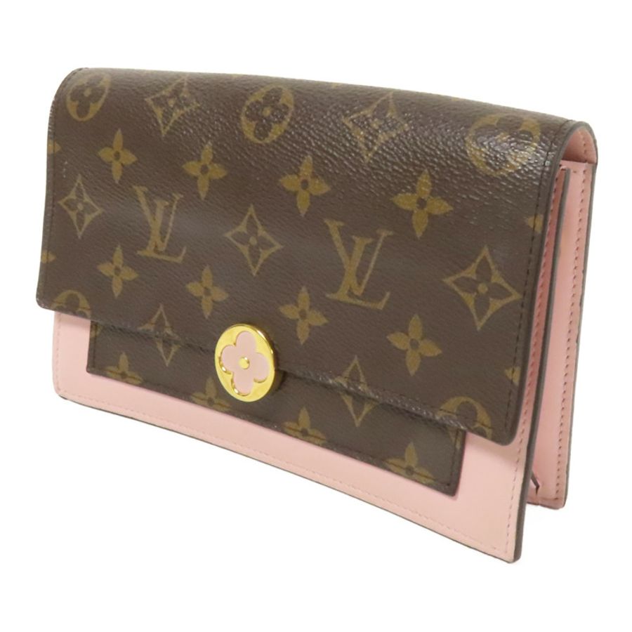 LOUIS VUITTON Monogram Flore Chain Wallet金扣鏈帶肩背袋-2