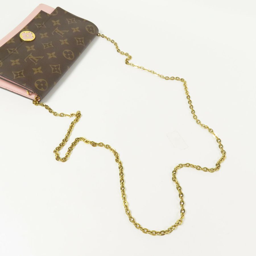 LOUIS VUITTON Monogram Flore Chain Wallet金扣鏈帶肩背袋-5