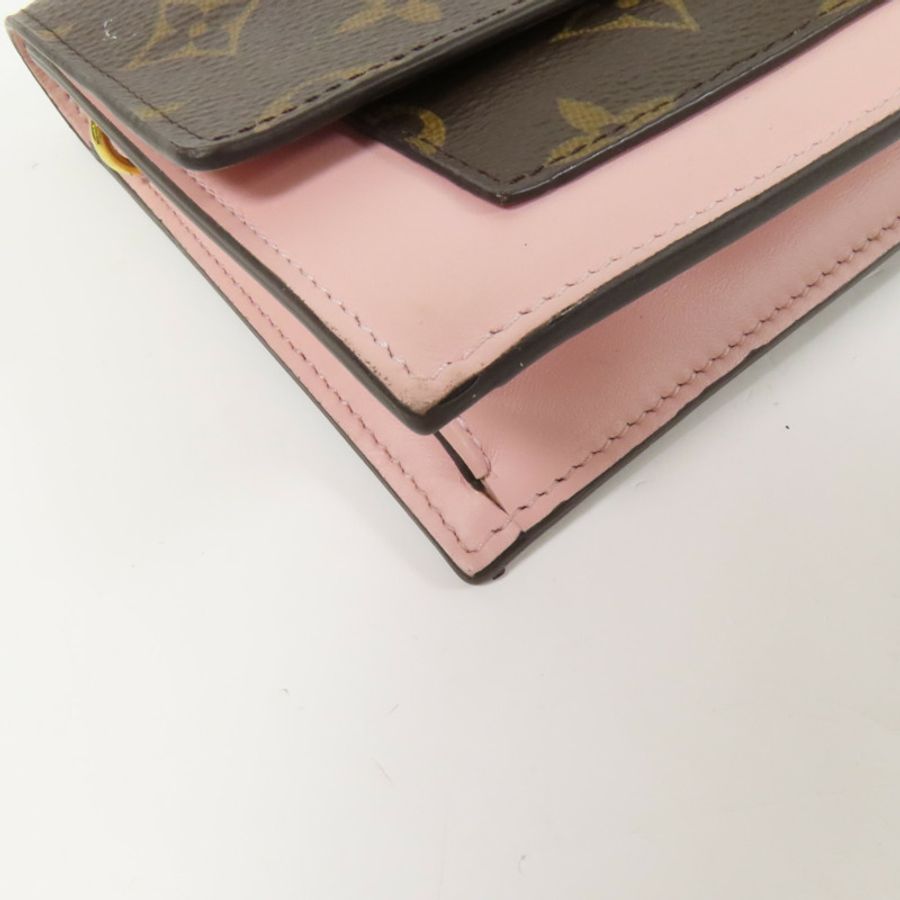 LOUIS VUITTON Monogram Flore Chain Wallet金扣鏈帶肩背袋-9
