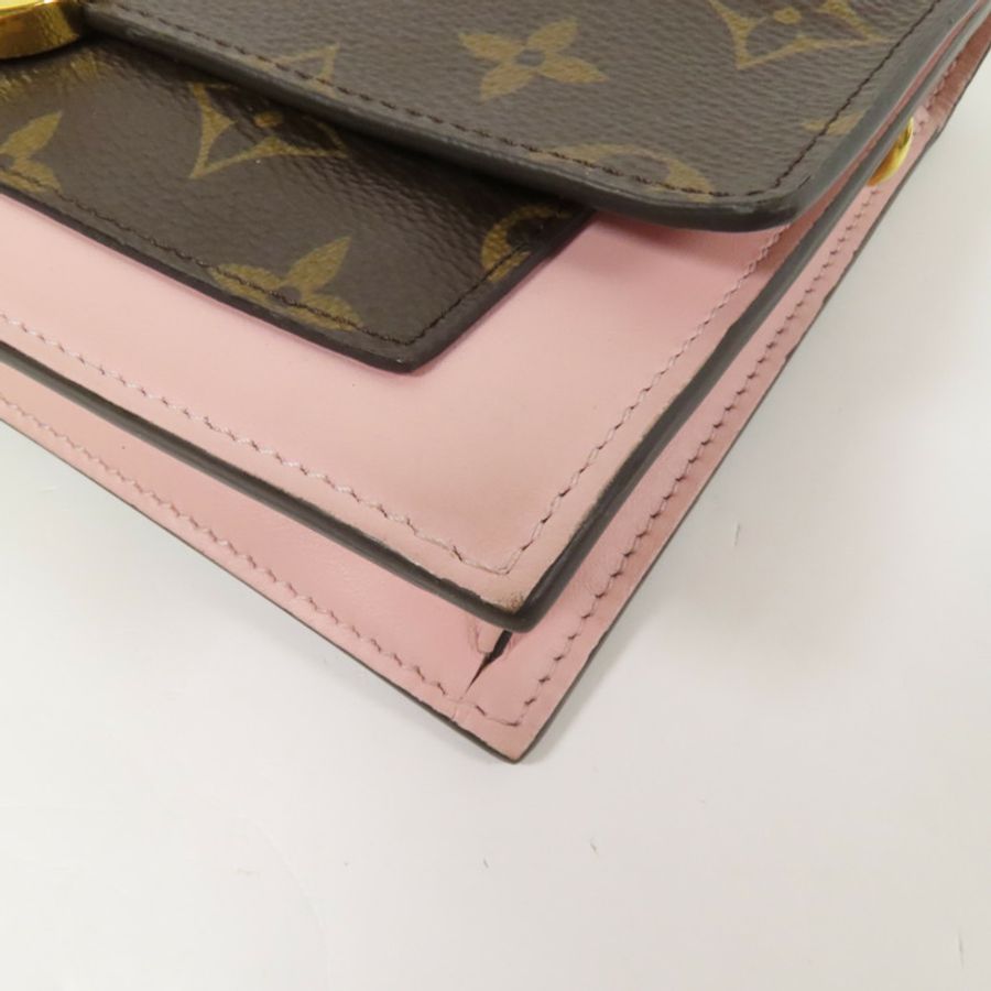LOUIS VUITTON Monogram Flore Chain Wallet金扣鏈帶肩背袋-10