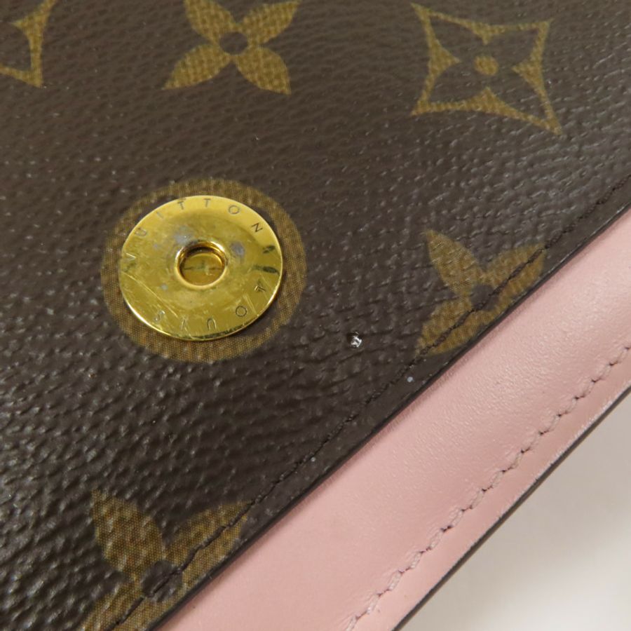 LOUIS VUITTON Monogram Flore Chain Wallet金扣鏈帶肩背袋-14