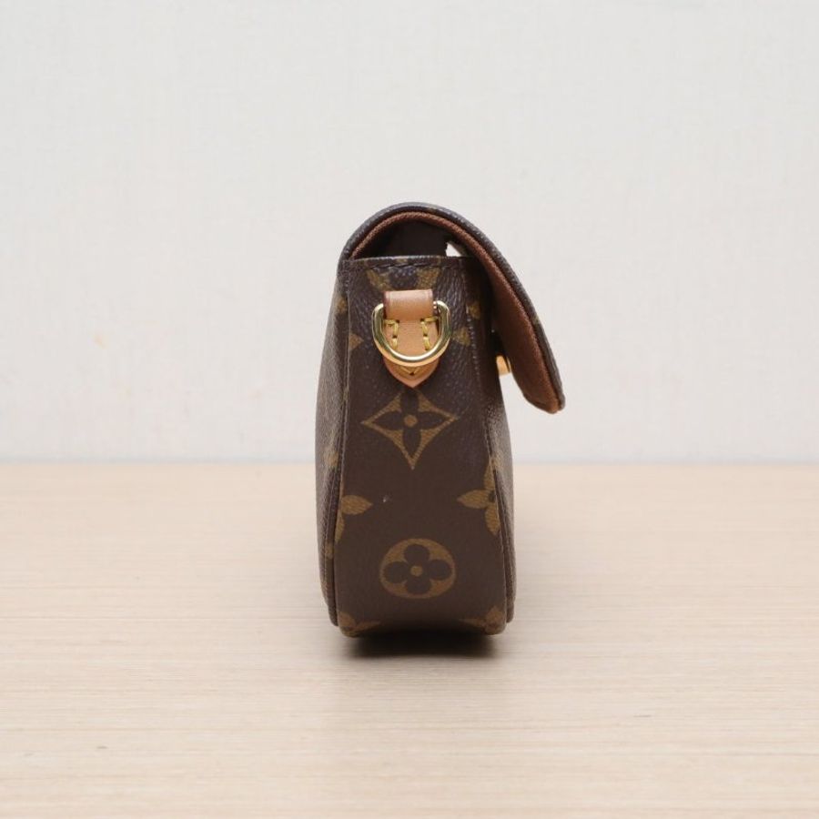 LOUIS VUITTON IVY鏈條腋下包老花PVC金扣晶片肩背包-3