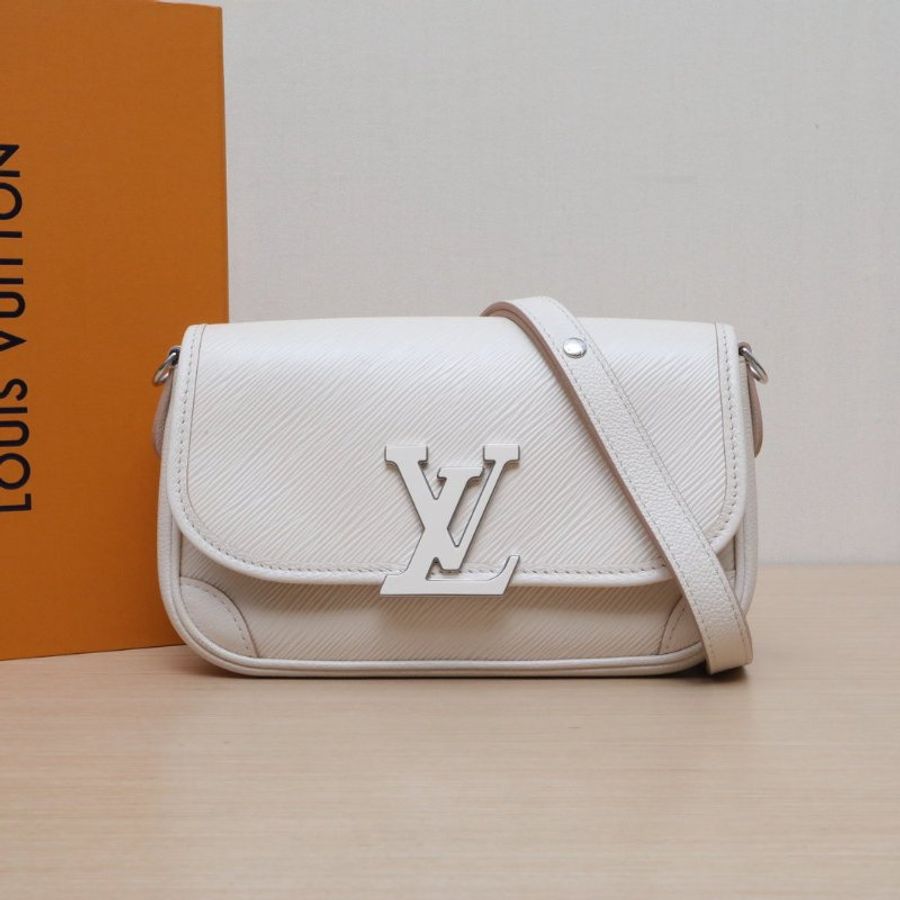 LOUIS VUITTON BUCI法棍包米白色EPI水波紋牛皮晶片肩背包-0
