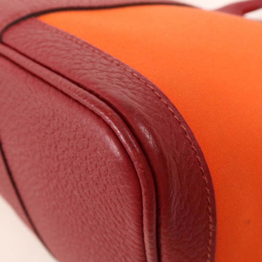HERMES 帆布Garden Party PM銀扣手挽袋-7