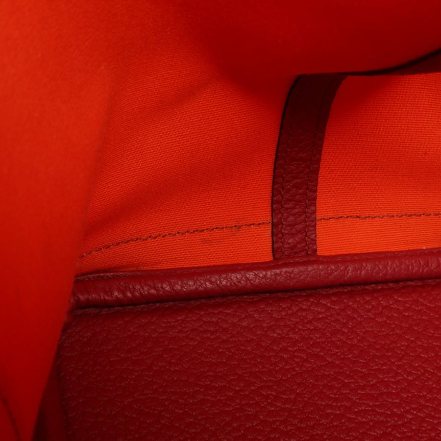 HERMES 帆布Garden Party PM銀扣手挽袋-14