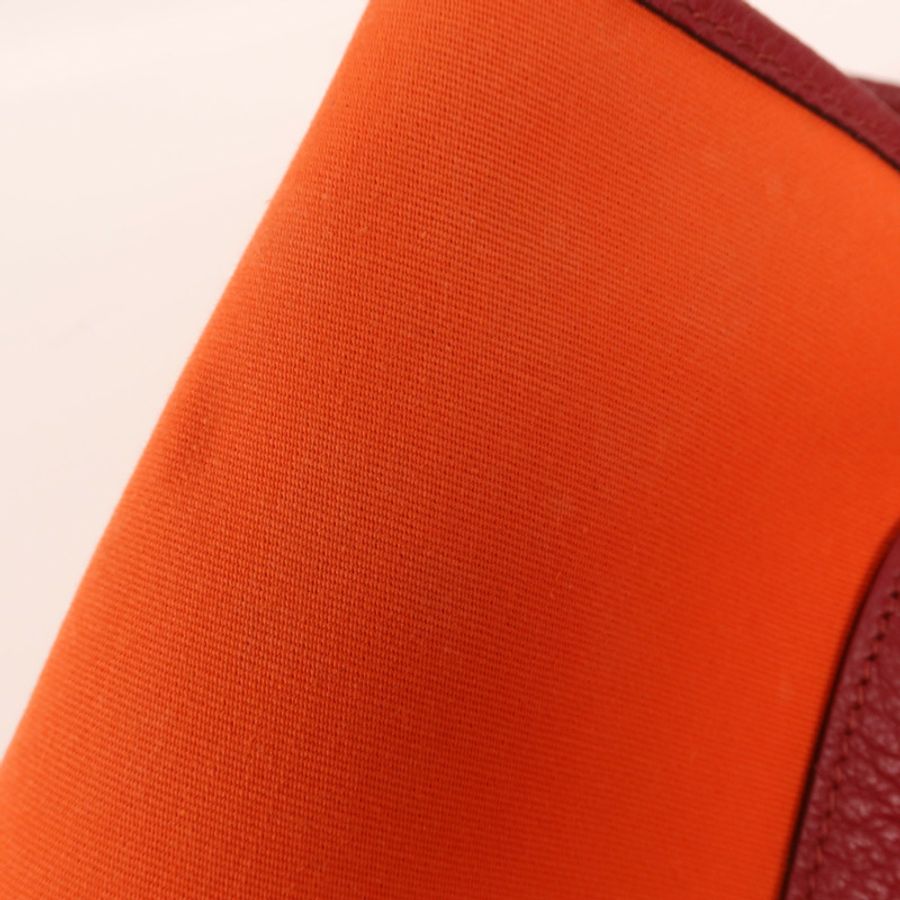 HERMES 帆布Garden Party PM銀扣手挽袋-21