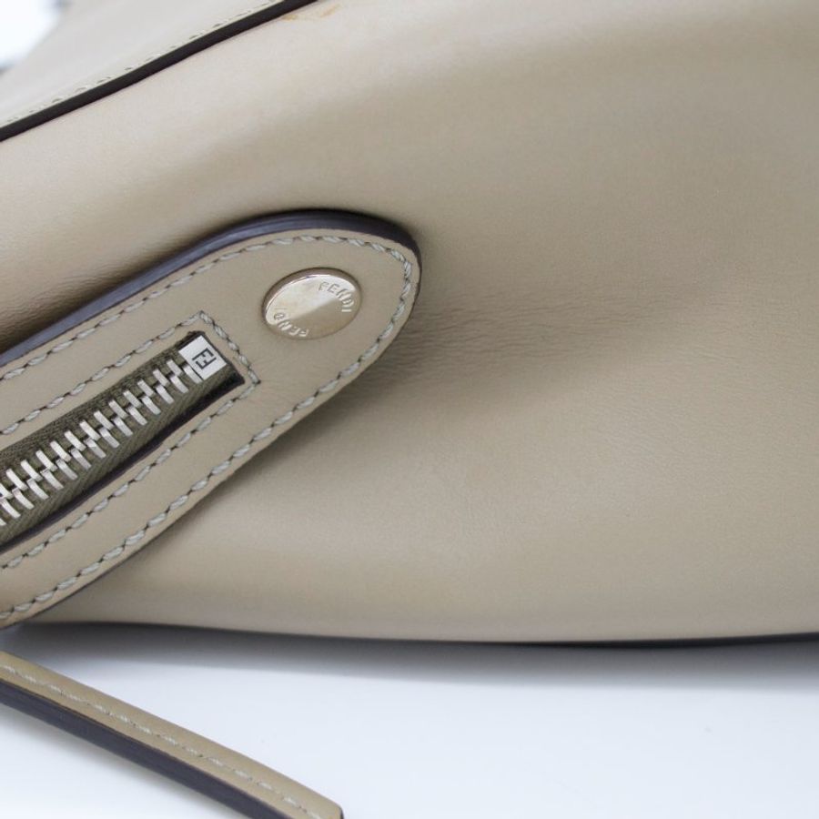 Fendi 芬迪 DOT COM 牛皮 米灰色 兩用 肩背包 手提包 8BN293-14