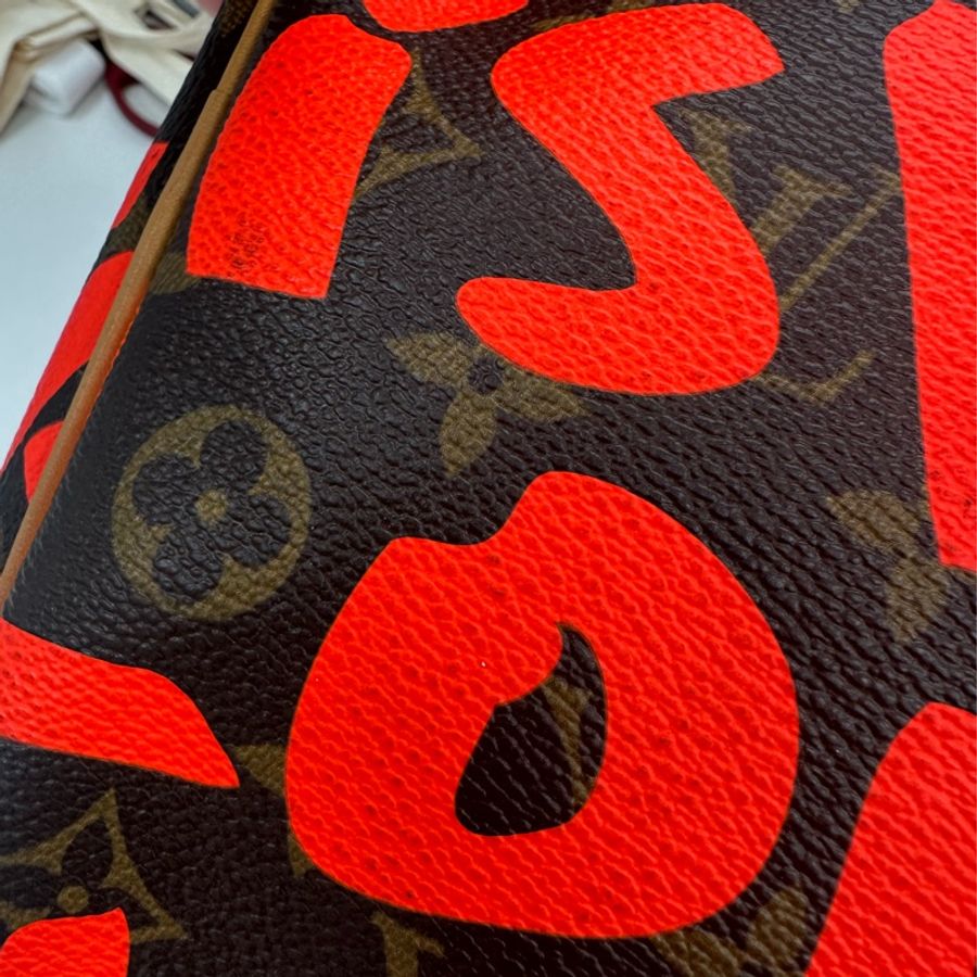限量款✨ LV Graffiti KeepAll 50 橙色塗鴉 手提包-11