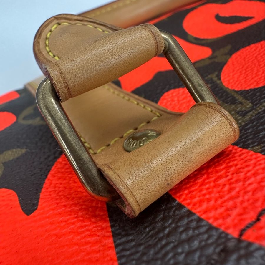 限量款✨ LV Graffiti KeepAll 50 橙色塗鴉 手提包-14