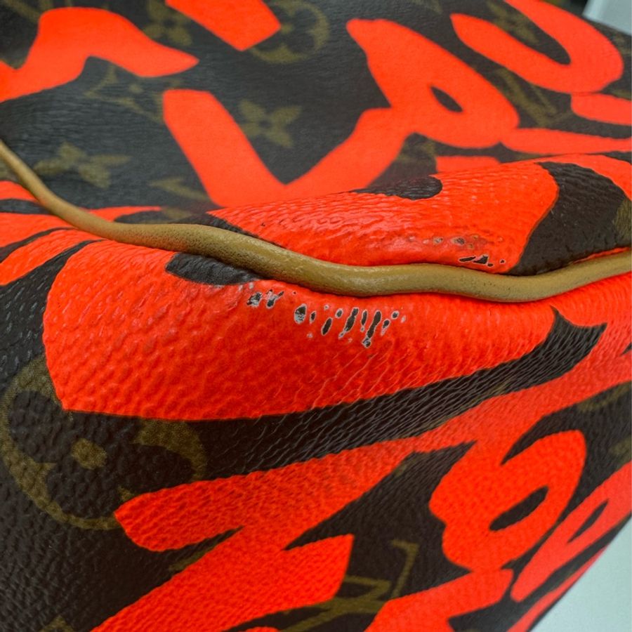 限量款✨ LV Graffiti KeepAll 50 橙色塗鴉 手提包-18