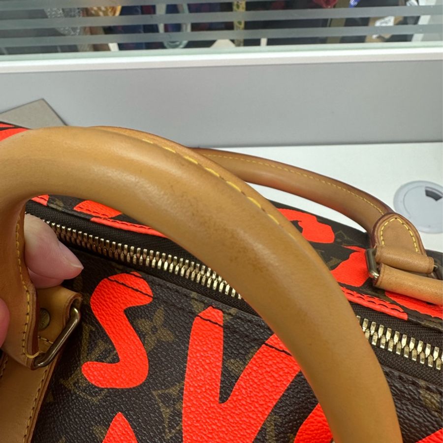 限量款✨ LV Graffiti KeepAll 50 橙色塗鴉 手提包-22
