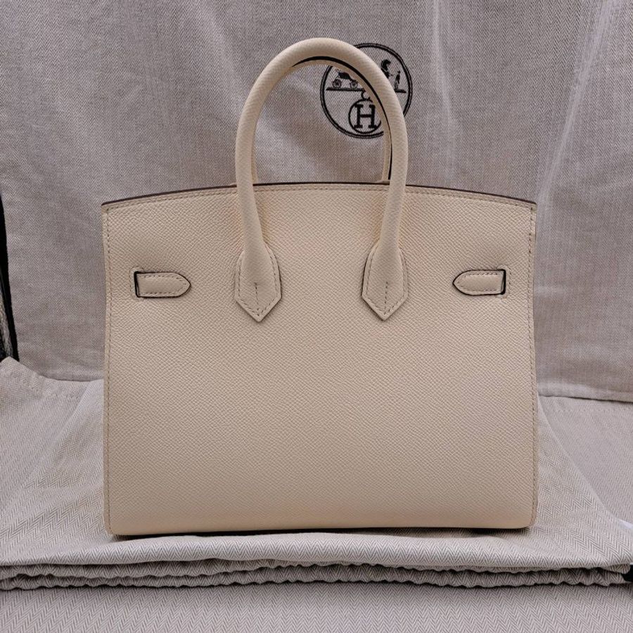 *金選名店*HERMES*Birkin 25 epsom 0T Mushroom 蘑菇白-1