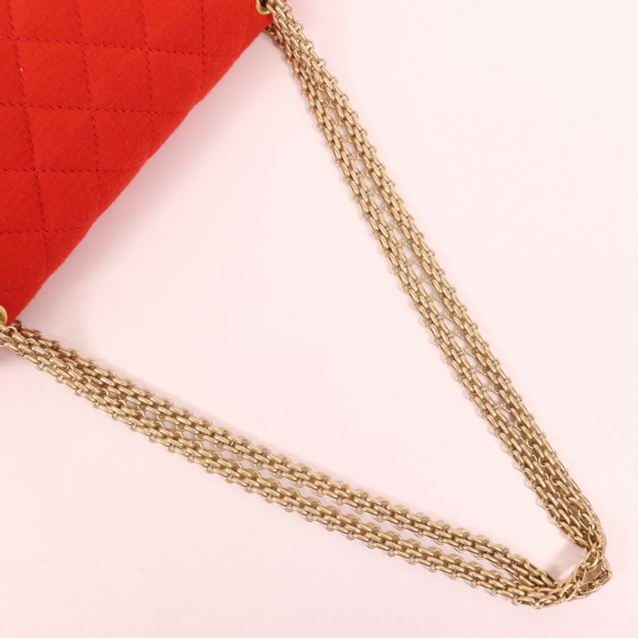 CHANEL 布料Chanel 2.55金扣鏈帶肩背袋-4