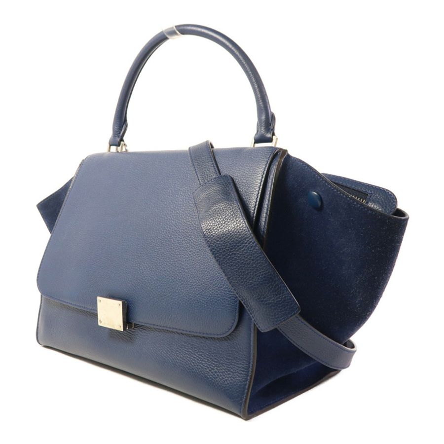 CELINE 【激減優惠】牛皮皮革Trapeze銀扣手挽肩背兩用袋-2