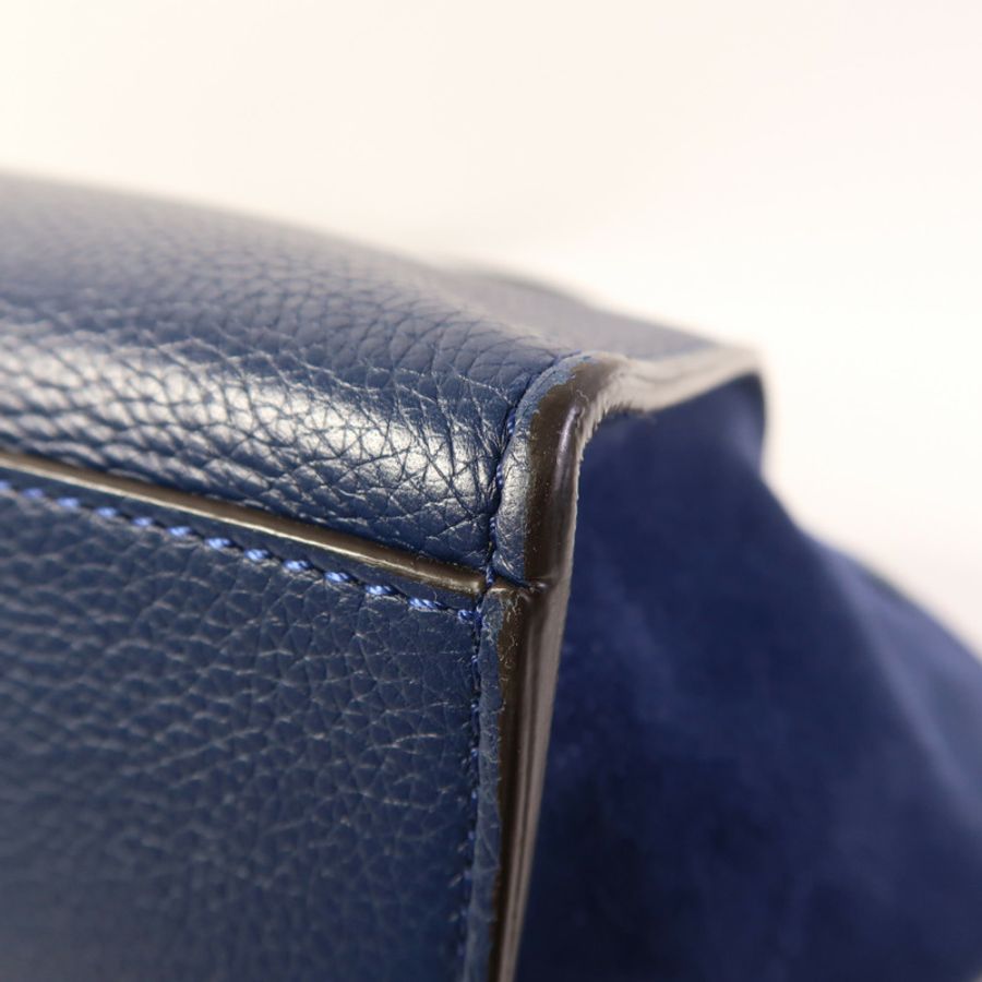 CELINE 【激減優惠】牛皮皮革Trapeze銀扣手挽肩背兩用袋-12