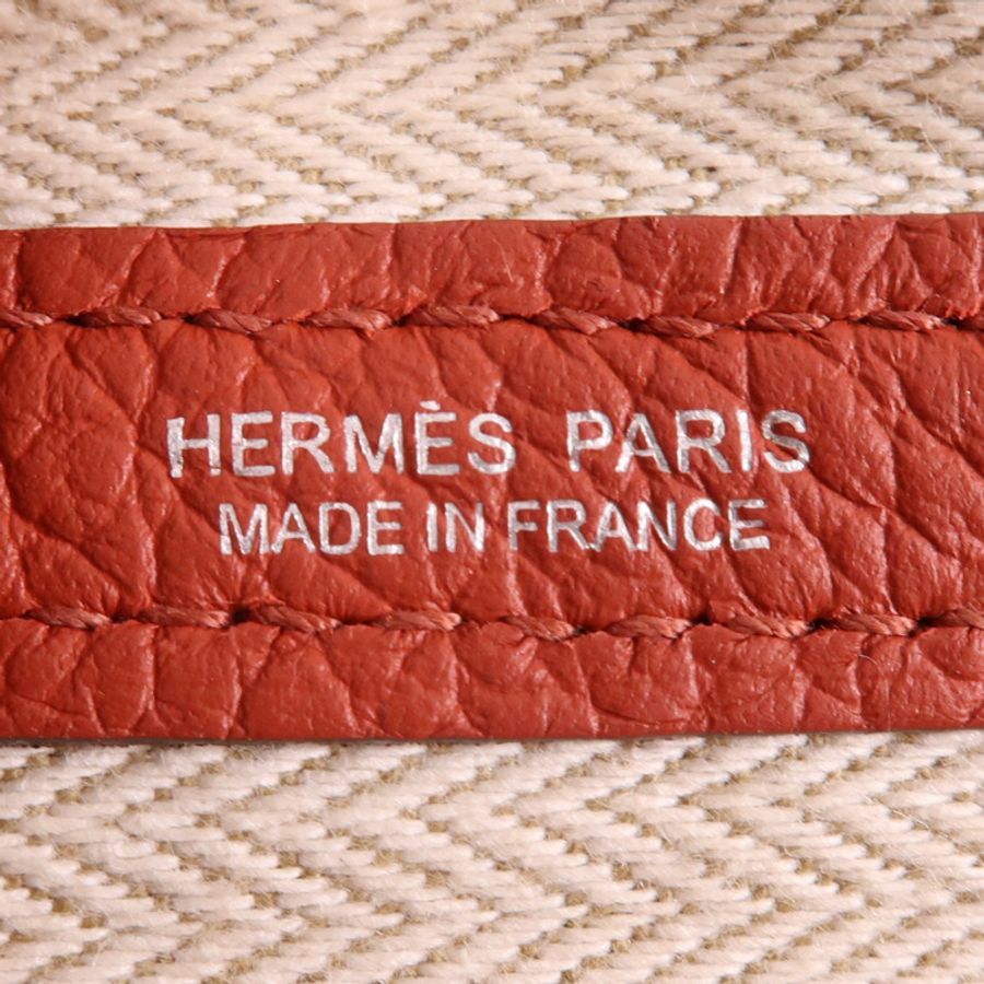 HERMES Negonda皮革Garden Party PM銀扣手挽袋-11