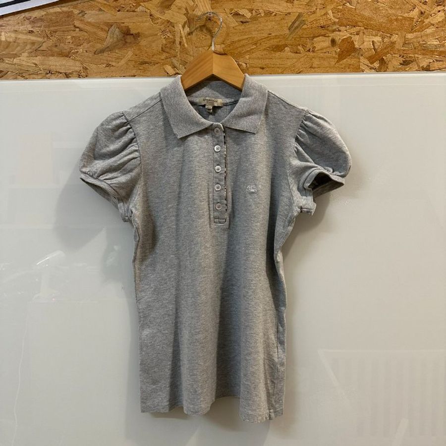 【美收精品】BURBERRY 灰色polo衫 4-126【隔月月中將轉賣至日本 上架期限30天】-0