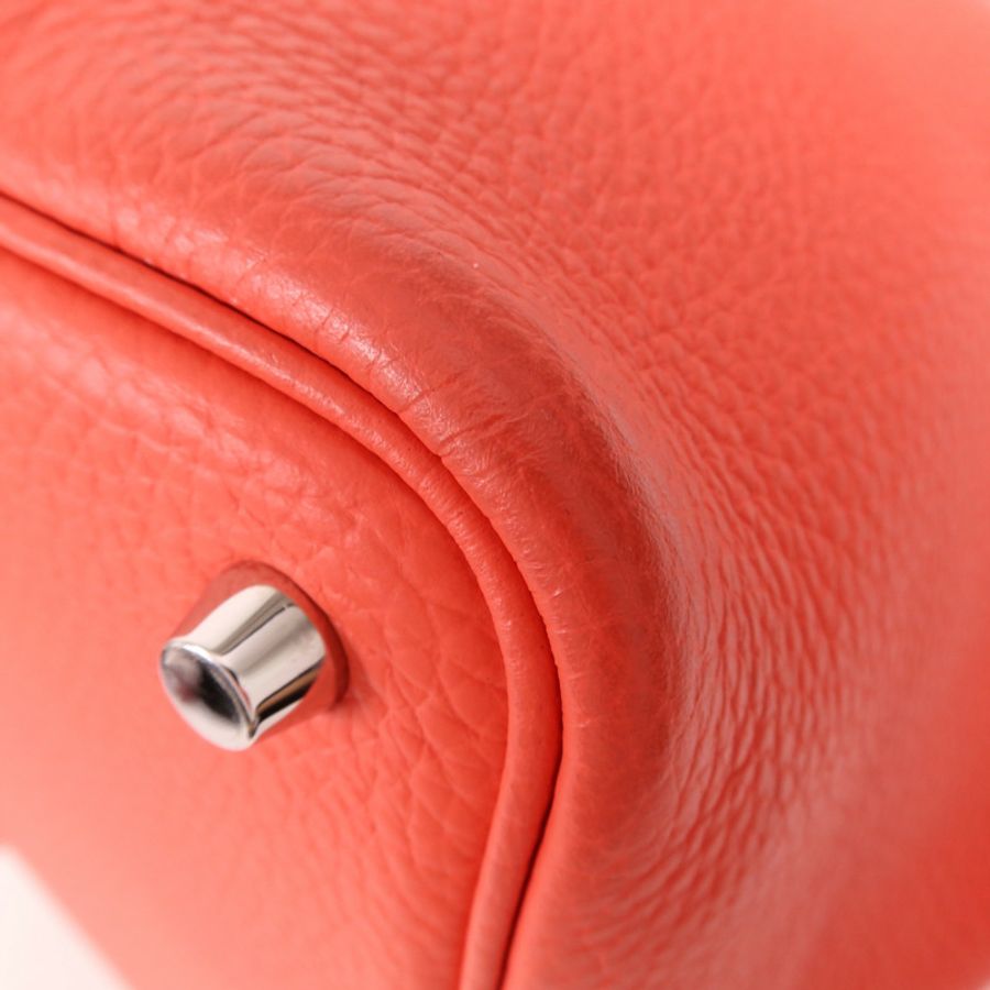 HERMES 【Hermes Fair】Clemence皮革Picotin PM銀扣手挽袋Rose Texas-5