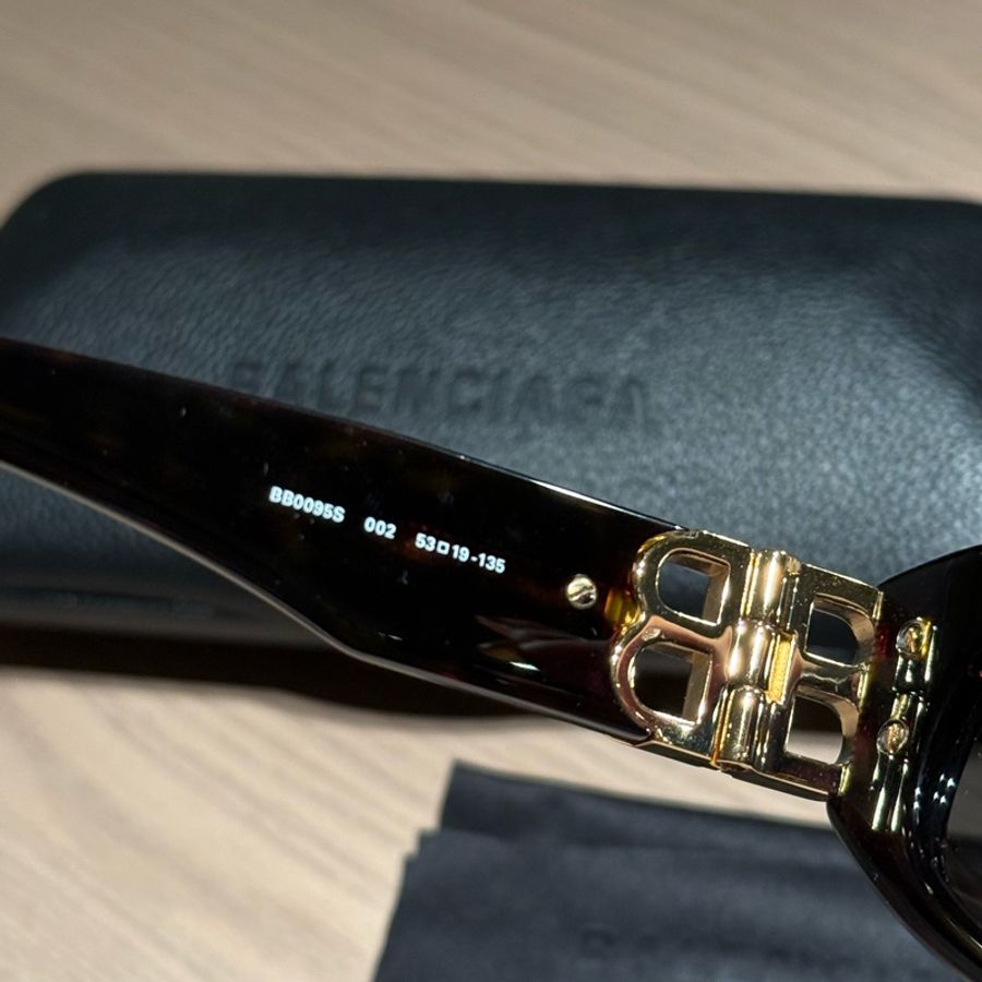 BALENCIAGA | 玳瑁色X金屬logo 太陽眼鏡-4