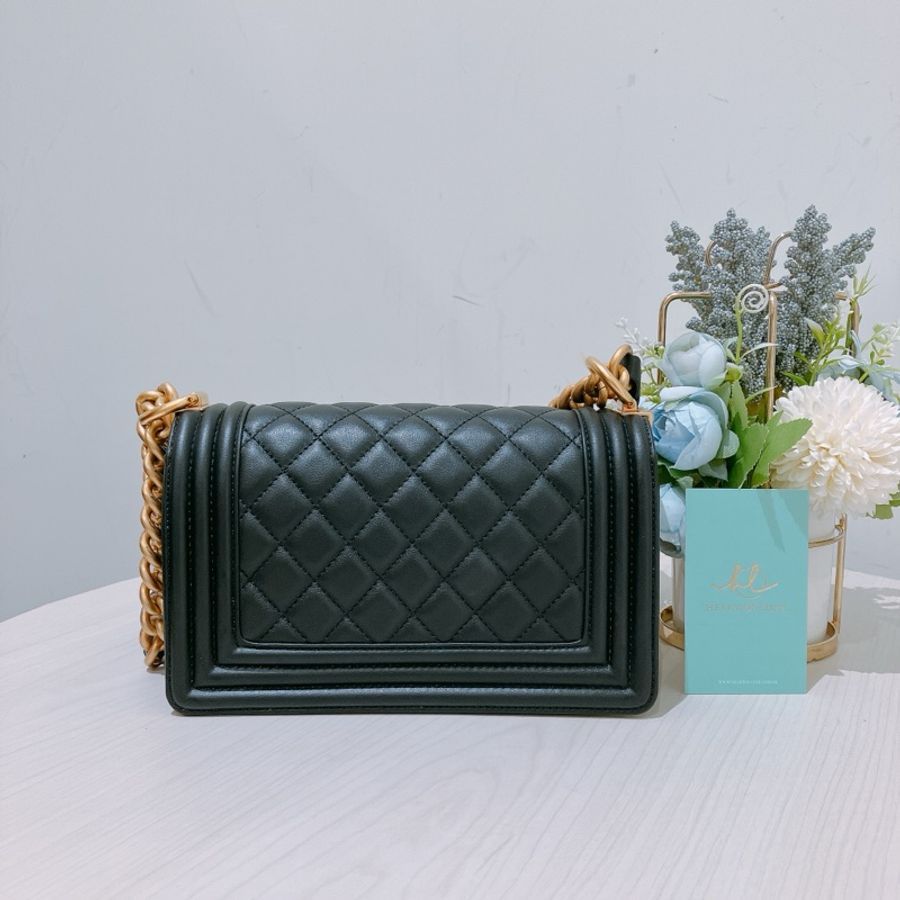 TK1841 Chanel 香奈兒經典小號小牛皮黑色金扣Boy 20 CM Calfskin Black X GHW-11