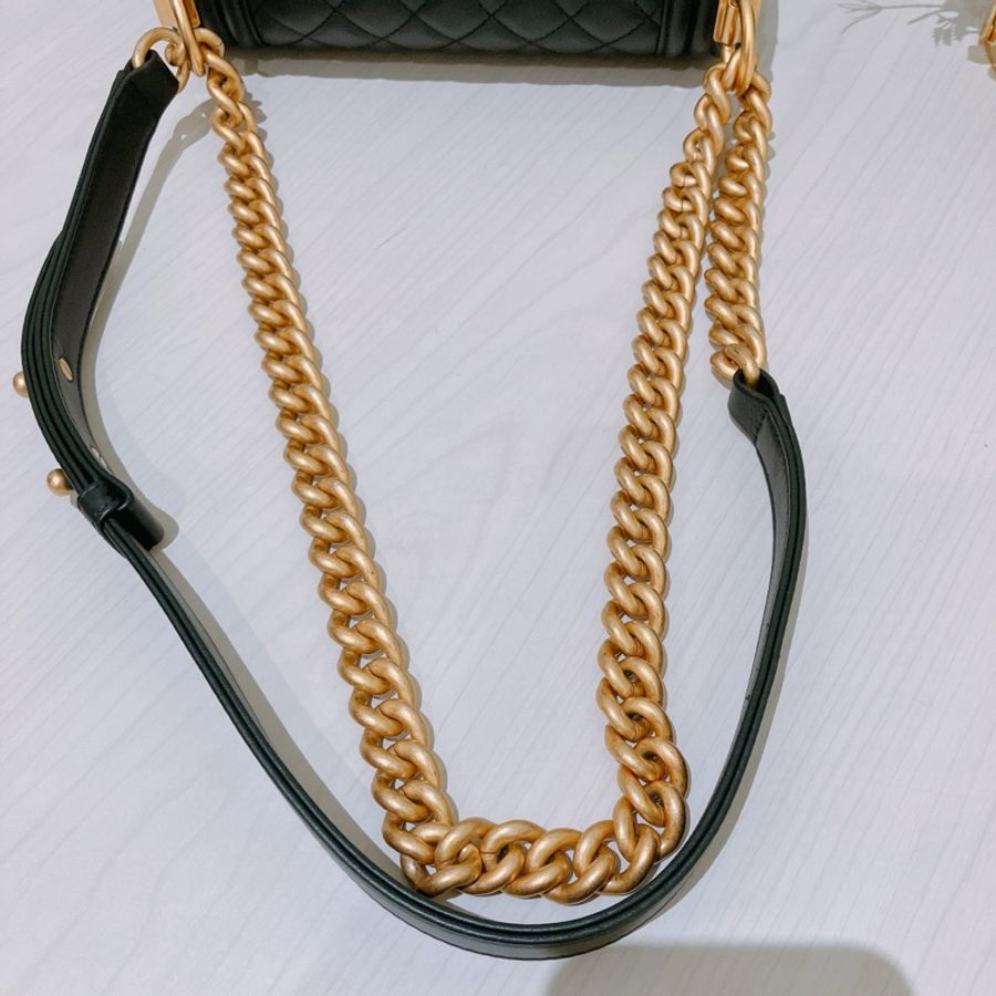 TK1841 Chanel 香奈兒經典小號小牛皮黑色金扣Boy 20 CM Calfskin Black X GHW-15