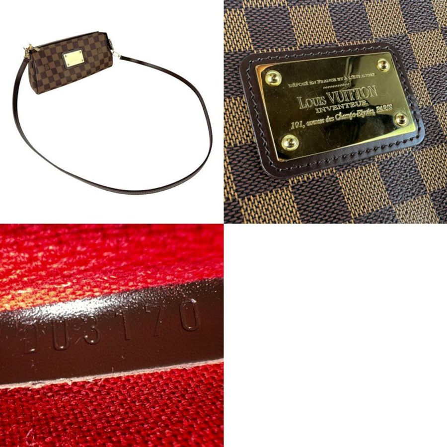 Louis Vuitton Damier Eva 帆布和 Ebene 帆布單肩包,女款,N55213 z7207-4