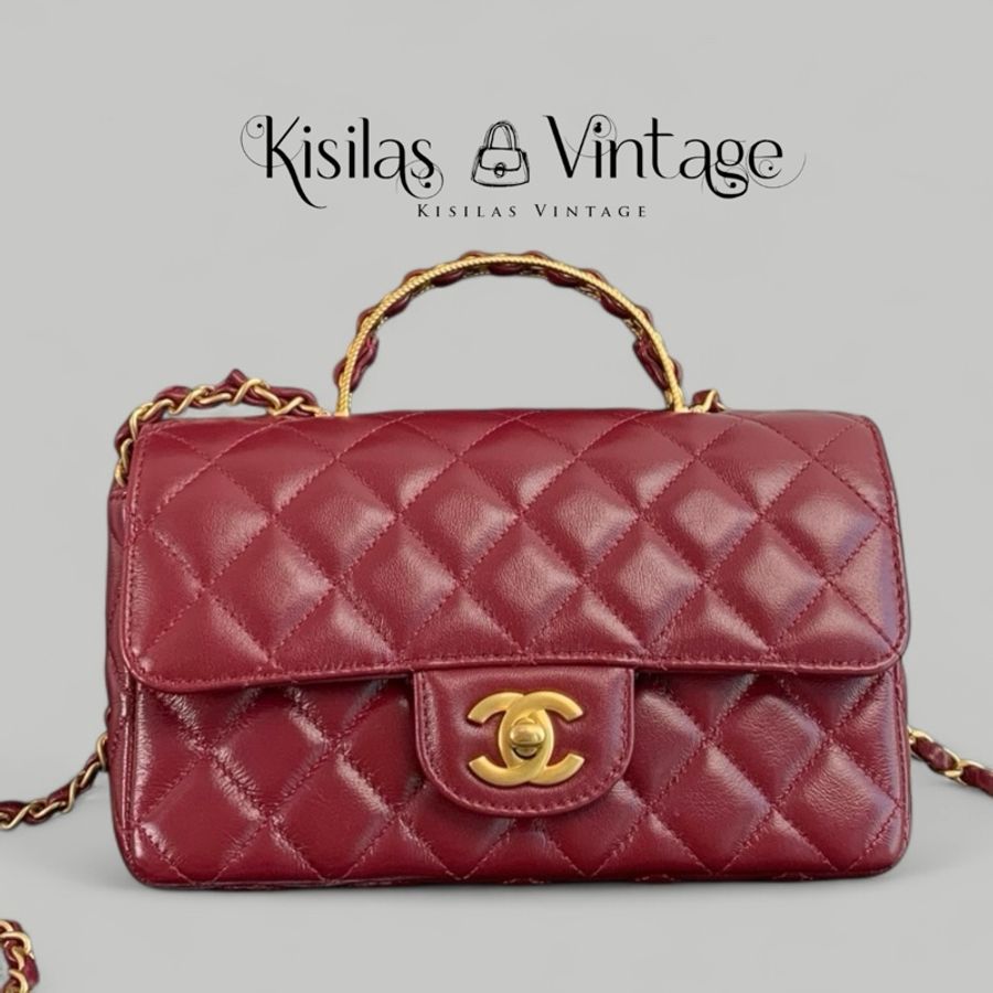 Chanel Lamskin Handel 20cm-0