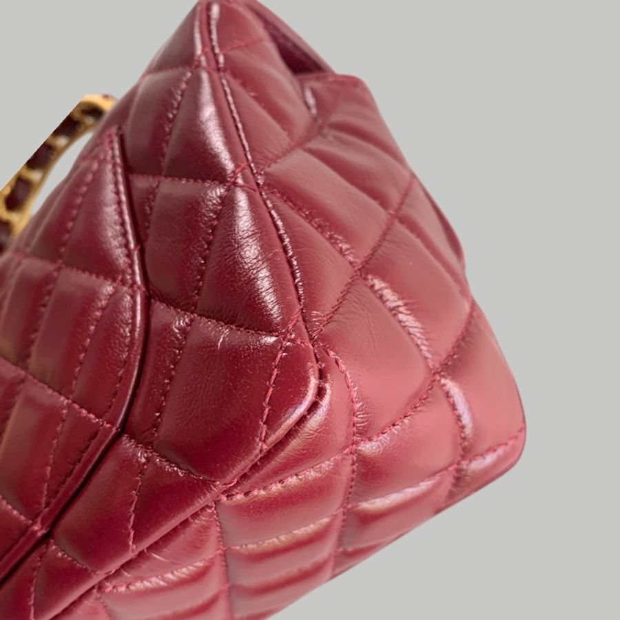 Chanel Lamskin Handel 20cm-4