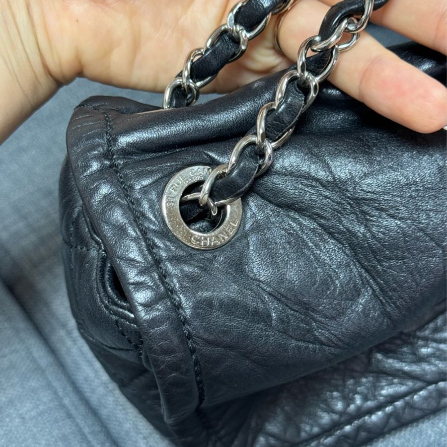 CHANEL 大縫線LOGO翻蓋包-4