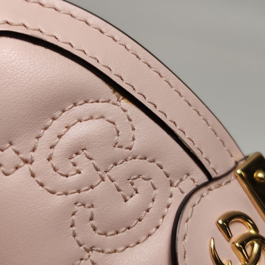 Gucci GG Matlase 小號手提包 粉色-8