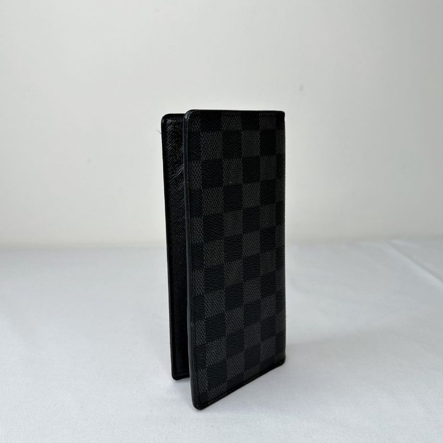LV Brazza黑灰棋盤格長夾-5
