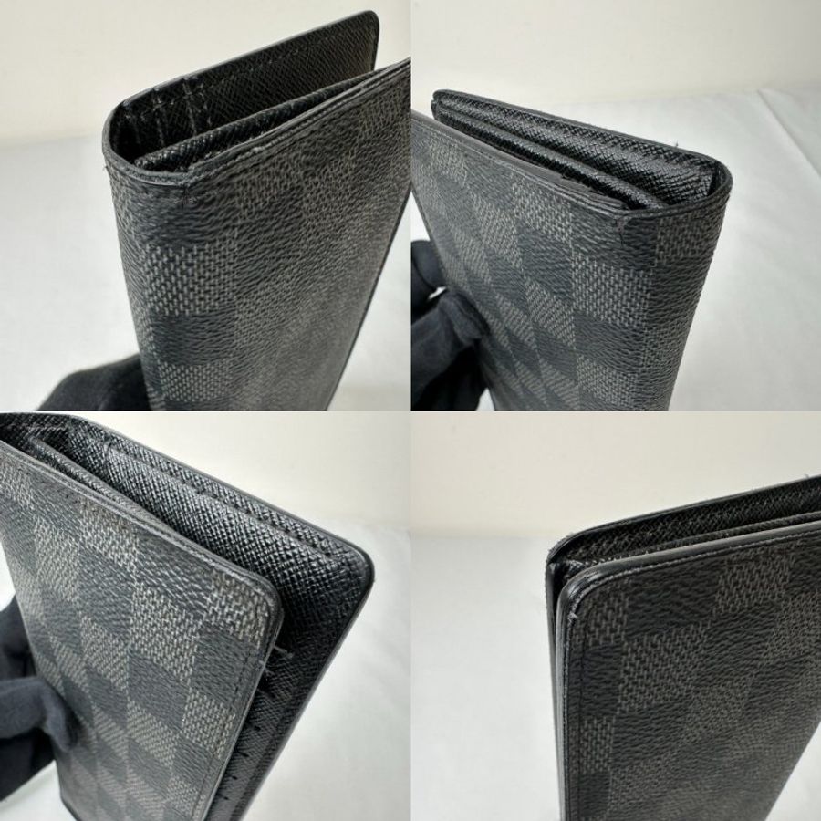 LV Brazza黑灰棋盤格長夾-9