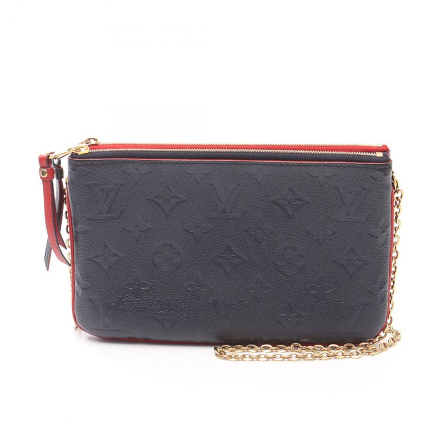 路易威登 Pochette 雙拉鍊單肩包 M63916 Monogram empreinte 紅色 LV-0