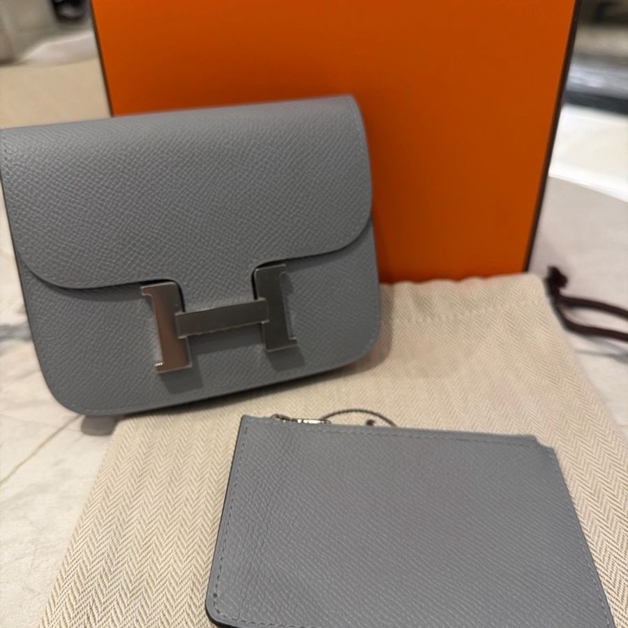 全新Hermes slim新色木偶灰銀扣-4